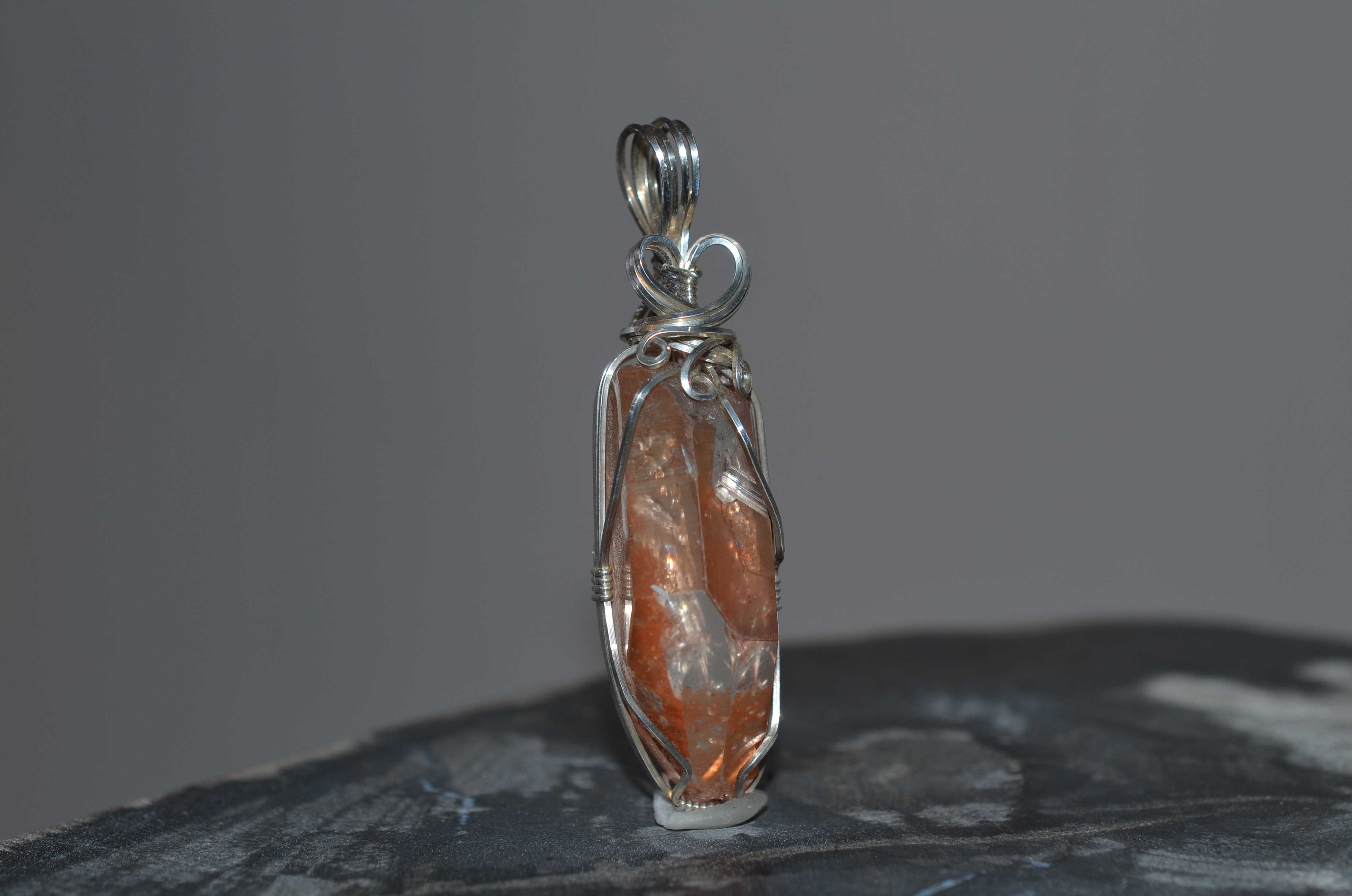 strawberry quartz pendant