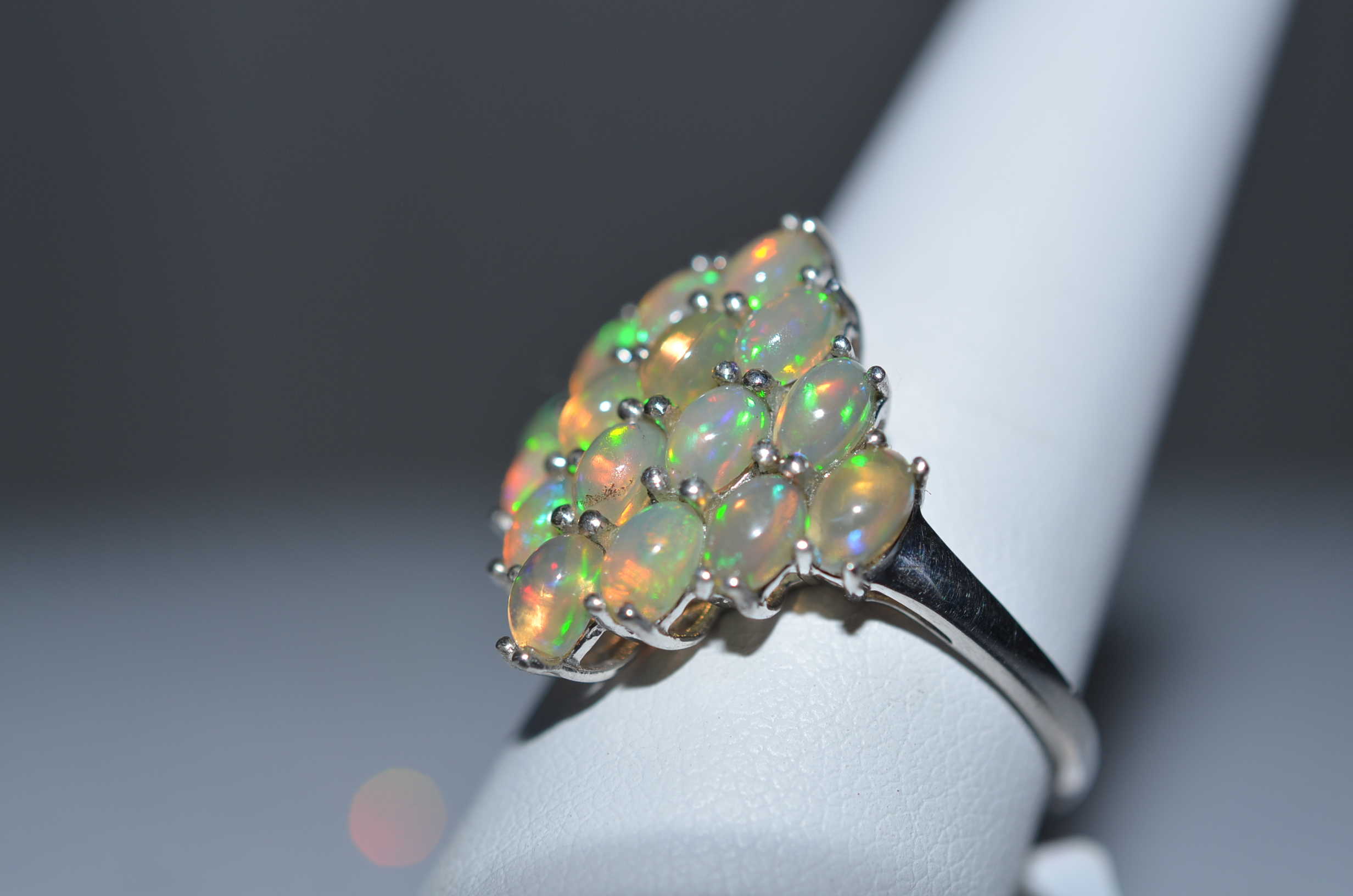Ethiopian Opal Ring 925 Sterling Silver Spinner Ring Meditation Jewelry H4250